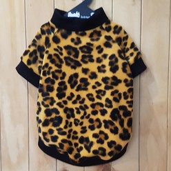 도그맘 대형 강아지 호피무늬 기모티셔츠, 혼합 색상