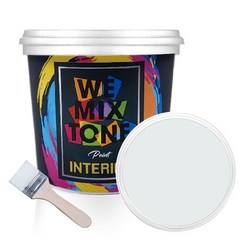 WEMIXTONE 내부용 INTERIOR 수성 페인트 1L + 붓, WMT0281P01(페인트), 랜덤발송(붓)