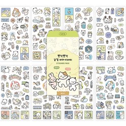 대시앤도트 뽀작뽀작 감정 버라이어티 스티커 8종 + 봉투 세트, 혼합색상, 1세트