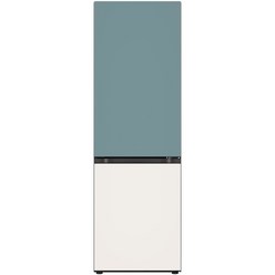 [색상선택형] LG전자 오브제 컬렉션 메탈 모던 엣지 냉장고 방문설치, 클레이 민트(상단), 베이지(하단), Q343MTEF33