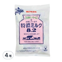 UHA 미카쿠도 토쿠노 밀크 캔디 8.2, 115g, 4개