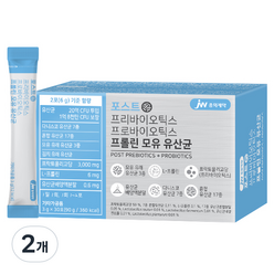 JW중외제약 포스트 프리바이오틱스 프로바이오틱스 프롤린 모유 유산균 영양제, 90g, 2개