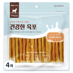 굿데이 강아지 건강한 육포 우유스틱 껌 300g, 연어 + 우유 혼합맛, 4개