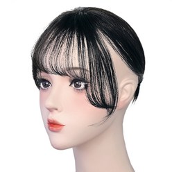 에이플랫 인모 여성용 정수리 앞머리 일체형 가발 A타입, 1개, 블랙