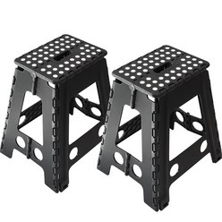 가쯔 다용도 콤팩트 스툴 접이식 의자 XL 2p, 블랙