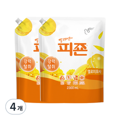 피죤 레귤러 섬유유연제 옐로미모사 리필, 2.3L, 4개