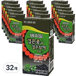 베지밀 검은콩과 검은참깨 두유, 190ml, 32개