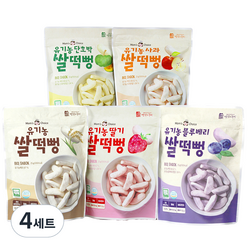 맛있는풍경 유기농 쌀떡뻥 딸기 25g + 사과 25g + 블루베리 25g + 단호박 25g + 플레인 25g, 4세트