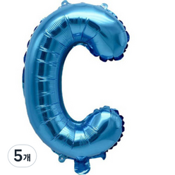 팡파티 레터링 알파벳 풍선 C 40cm, 블루, 5개