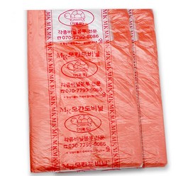 모칸도 마트 비닐 봉투 주황 4호 100p, 2개