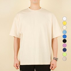 빌락트 남녀공용 오버핏 무지 반팔 티셔츠