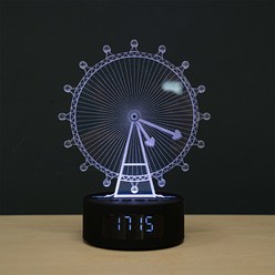 라이트피플 블루투스 스피커 LED 시계 대관람차, 혼합색상