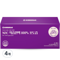 참앤들황토농원 NFC 착즙원액 100% 포도즙 30p, 3000ml, 4개