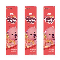 뽀로로 저불소 치약 복숭아향, 50g, 3개입