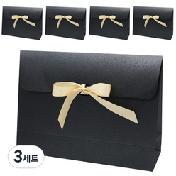 도나앤데코 이브 리본장식 선물백 블랙 5p + 연브라운 리본 5p, 혼합 색상, 3세트