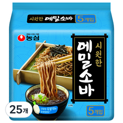 농심 메밀소바, 127g, 25개