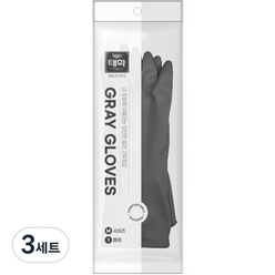 태화 컬러 고무장갑 양손세트, 그레이, 중(M), 3세트