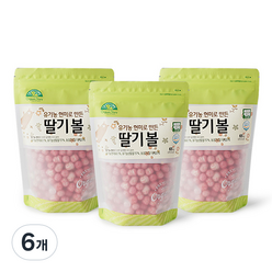 오가닉스토리 유기농 현미로 만든 딸기볼, 현미, 65g, 6개