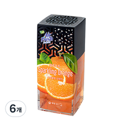 에어후레쉬 젤로포트 실내용 방향제 본품 스파클링 오렌지, 120g, 6개