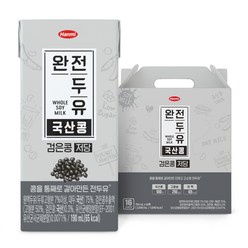 한미 완전두유 국산콩 검은콩 저당, 190ml, 16개