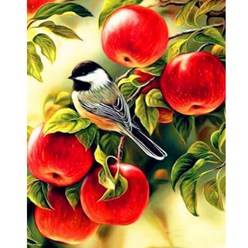 알로데 싱그러운 사과 풋사과 DIY 보석십자수 라운드 40 x 50 cm, 10, 1개