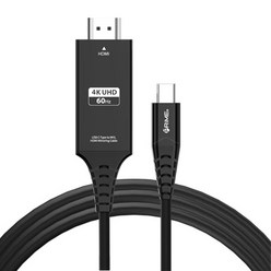 프라임큐 USB C타입 to MHL HDMI 미러링 슬림 케이블, 2m, 블랙, 1개