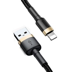 베이스어스 카풀 USB-8핀 아이폰 라이트닝 고속충전 케이블, 2m, 골드블랙, 1개