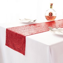 세이프탑 파티용품 테이블러너, 01 빨간색, 30 x 180 cm