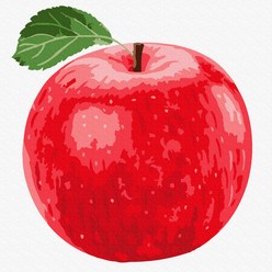 플레이어바웃 명화 그리기 DIY 세트 빨간 사과 피포페인팅 20 x 20 cm, 혼합색상