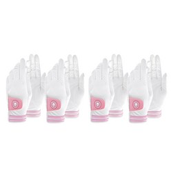 더컴퍼니 여성용 네오 더블라인 기능성그립 골프장갑 양손용 세트, 핑크, 4세트