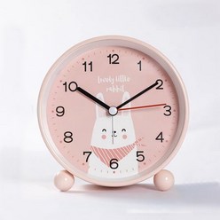 심플리앤 째깍째각 알람 탁상용 시계, 핑크토끼