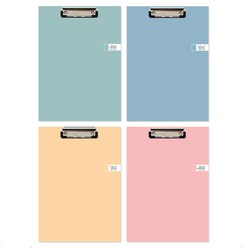 톡톡팬시 CMYK 컬러 클립보드 A4 4종 세트, 핑크, 블루, 민트, 옐로우, 1세트