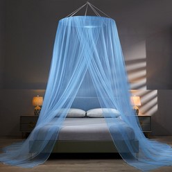 YanYangTian 침대 캐노피 침대 위 모기장 여름 캠핑 방충제 텐트 곤충 커튼 접이식 그물 거실 침실, 1.2m (4개 피트) 침대, Blue