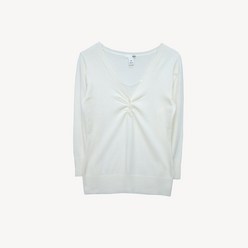 H&M 에이치엔엠 딥브이넥 셔링트리밍 니트 WOMAN_M