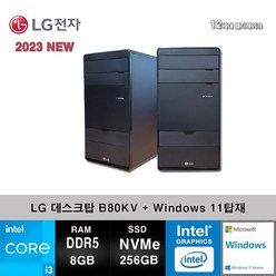 LG전자 데스크탑 12세대 I3 컴퓨터 B80KV-AR23S2+WIN11 (I3-12100/8GB/SSD256GB/UHD730/WIN11)