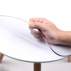 CAICHEN 원형 테이블 유리대용 투명매트 큐매트, 3mm, 지름90, 줄무늬