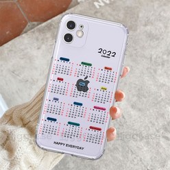 LIU 2022 캘린더 폰 케이스 iPhone 11 12 13 Pro Max 미니 X XR XS MAX Clear TPU Shockproof Back Cover For BL