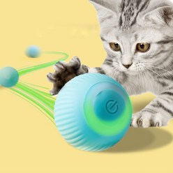 [한타오] 스마트 고양이 토이볼 캣매직볼 캣트니스 로봇 자동 장난감, 블루