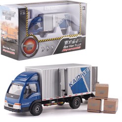 캐디웨이 1:50 카고 트럭 전합금 프로젝트 구조차 모델 625031 박스입, 블루