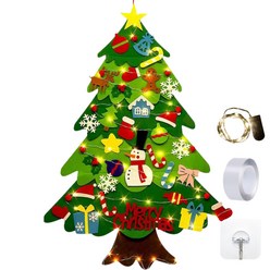 DIY 크리스마스 부직포 트리 펠트 벽트리 만들기 올인원 키트 (전구+부착용품), 5단트리 (LED전구+부착용품)