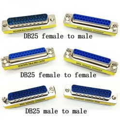 DB25 D-Sub 25 핀 커넥터 미니 젠더 체인저 어댑터 RS232 직렬 수-암-암-수, female to male