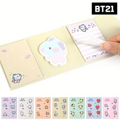 BT21 캐릭터 3단 점착 메모지 학생 직장인 메모 필기, TATA