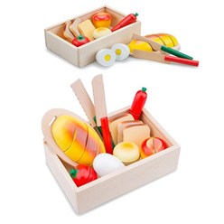 원목 음식모형 칼 도마 소꿉놀이 유아 아동선물 우드퍼즐토이 영유아퍼즐 큐브퍼즐
