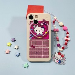 키티 고양이 귀여운 심플한 아이폰13mini 핸드폰 케이스
