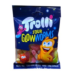 트롤리 사우어글로우웜즈 지렁이젤리, 2개, 100g