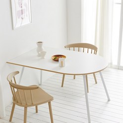 스칸디무드 커클랜 반타원 식탁 테이블 1200, 화이트