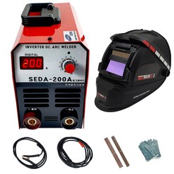 SEDA 가정용 전기 아크용접기 세트, 1세트, SEDA-200A 아크 풀세트+자동차광면