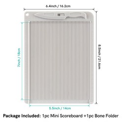 6.4 "x 8.5" 미니 스코어 보드 선물 상자 봉투 메이커 기계 양각 라인 측정 도구 추가를위한 다목적 스코어링 보드