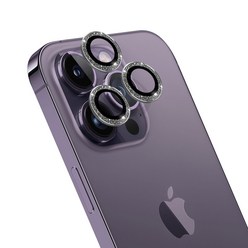 아이폰14 Pro/Pro Max 고급형 샤이니 메탈 링 프레임 낱개형 카메라 강화유리, 그래파이트, 1개