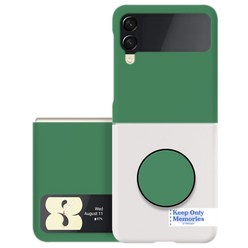투톤 라벨 컬러팝 갤럭시 Z플립4 원형스마트톡 하드 휴대폰 케이스